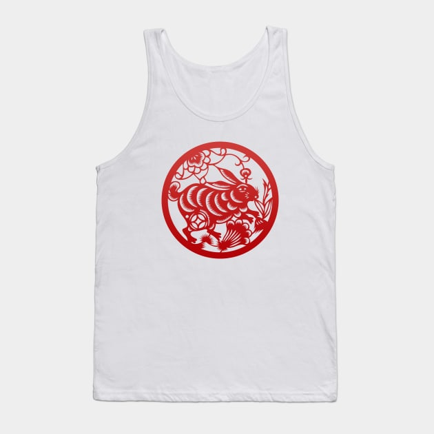 Chinese Zodiac Rabbit in Red Tank Top by Takeda_Art